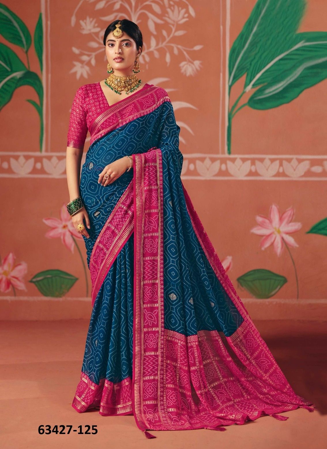 PACHEDI - Catalog # 63427 (Set of 6 Sarees) by Shubh Shree PACHEDI - Catalog # 63427 (Set of 6 Sarees) by Shubh Shree