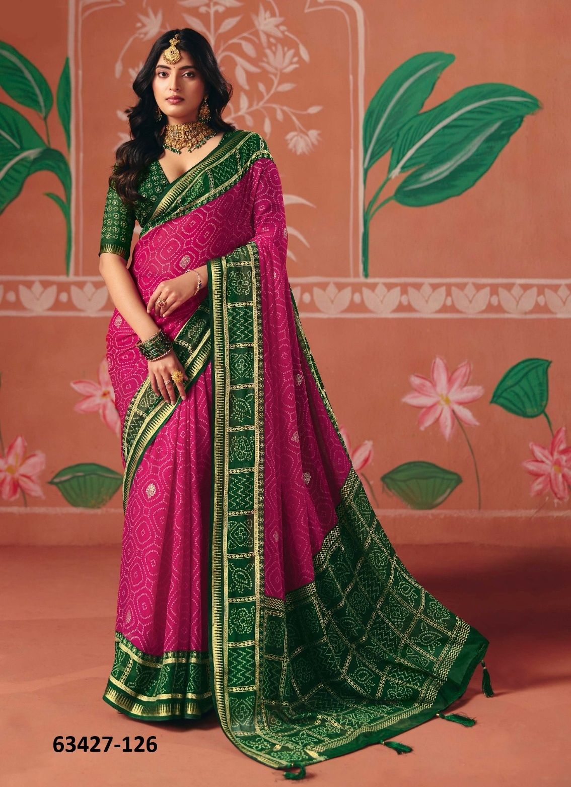 PACHEDI - Catalog # 63427 (Set of 6 Sarees) by Shubh Shree PACHEDI - Catalog # 63427 (Set of 6 Sarees) by Shubh Shree