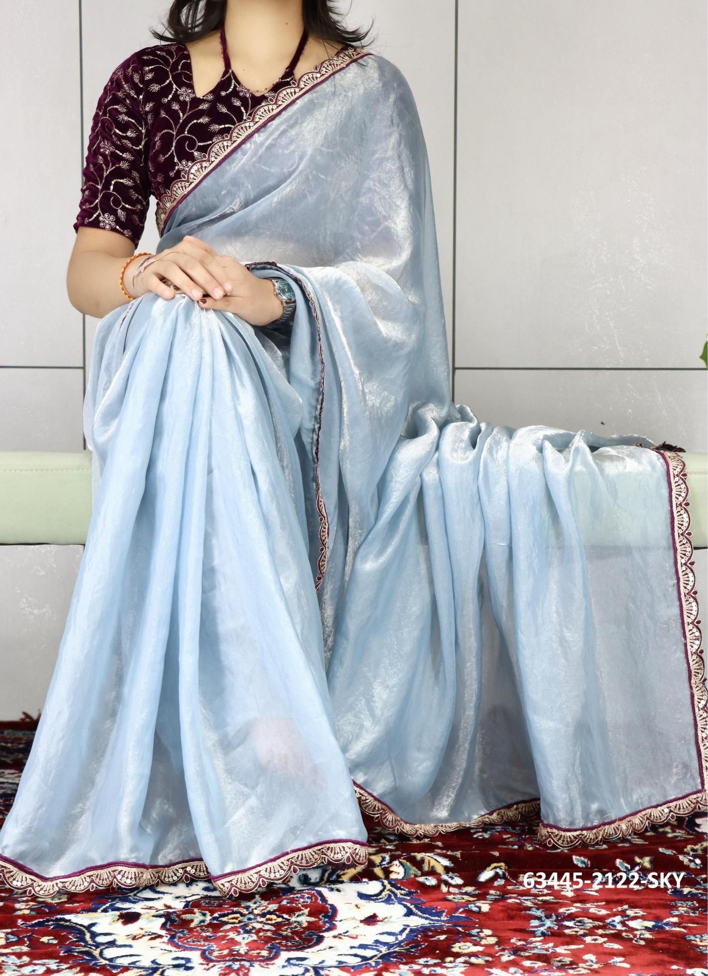 SERIES 2122 - Catalog # 63445 (Set of 4 Sarees) by Desi Muse SERIES 2122 - Catalog # 63445 (Set of 4 Sarees) by Desi Muse