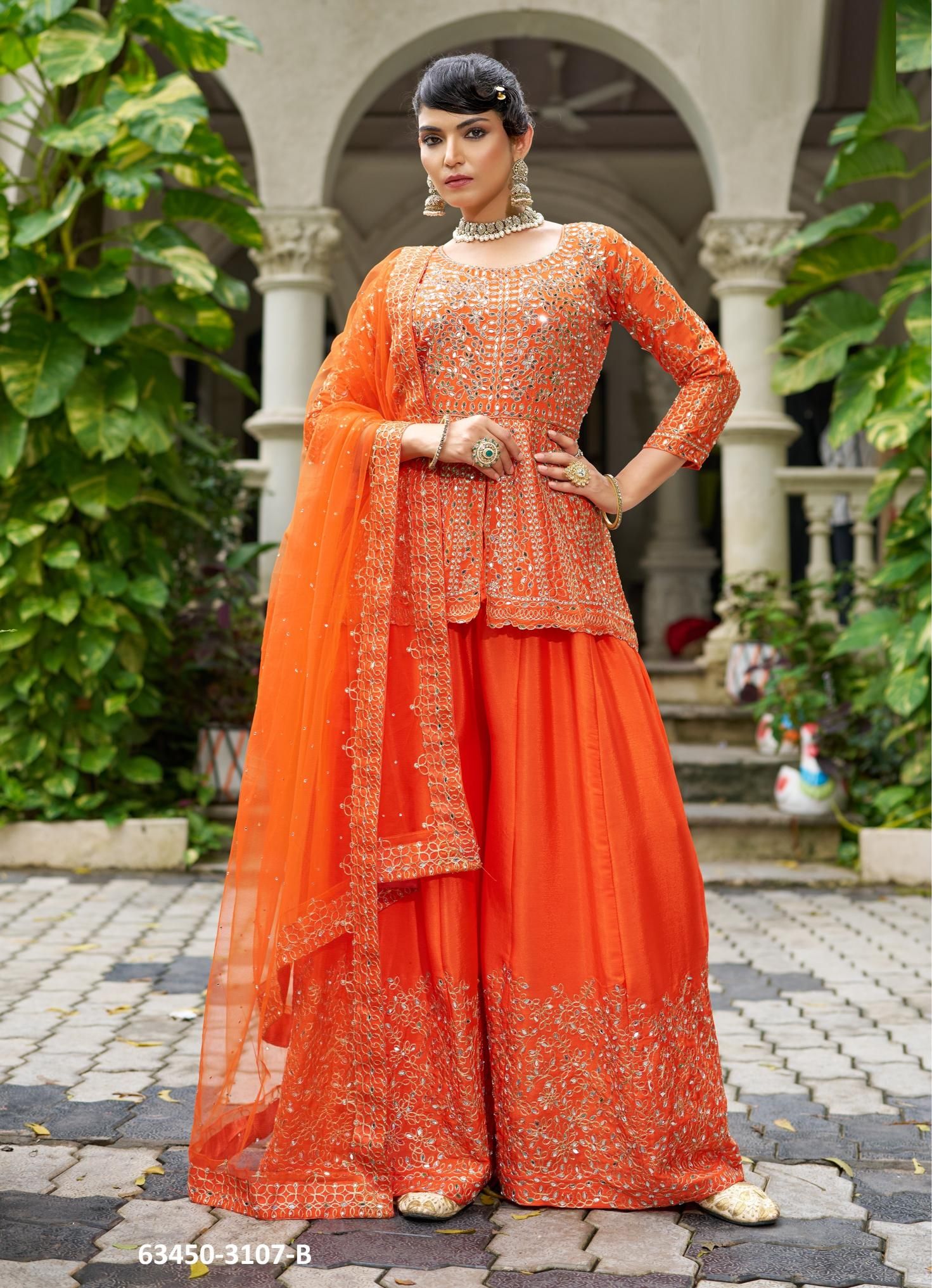 SAHIBA 2 - Catalog # 63450 (Set of 3 Readymade Salwar Suits) by Amdavadi Fashion