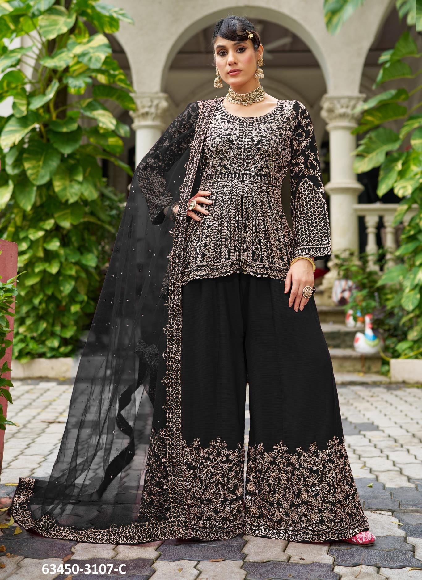 SAHIBA 2 - Catalog # 63450 (Set of 3 Readymade Salwar Suits) by Amdavadi Fashion