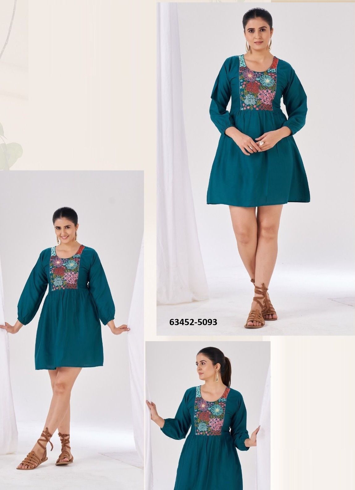 PARIS 3 - Catalog # 63452 (Set of 4 Readymade Women's Kurtis / Tops) by Blue Hills