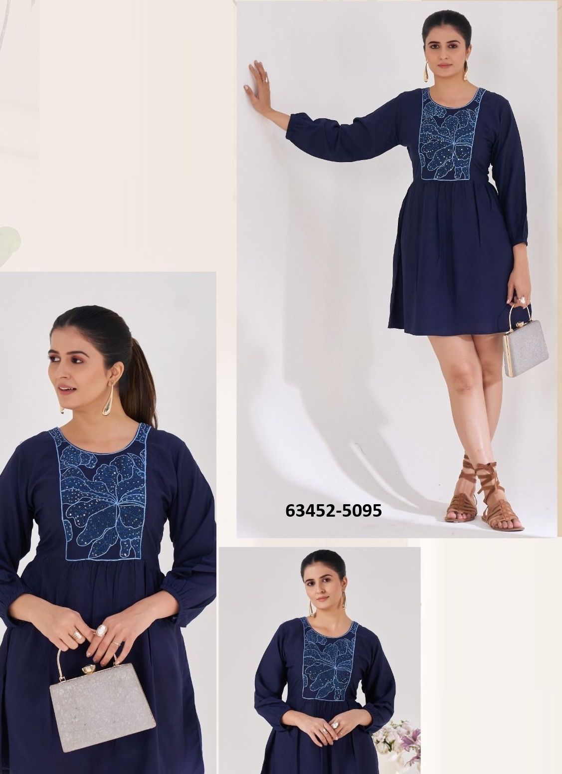 PARIS 3 - Catalog # 63452 (Set of 4 Readymade Women's Kurtis / Tops) by Blue Hills