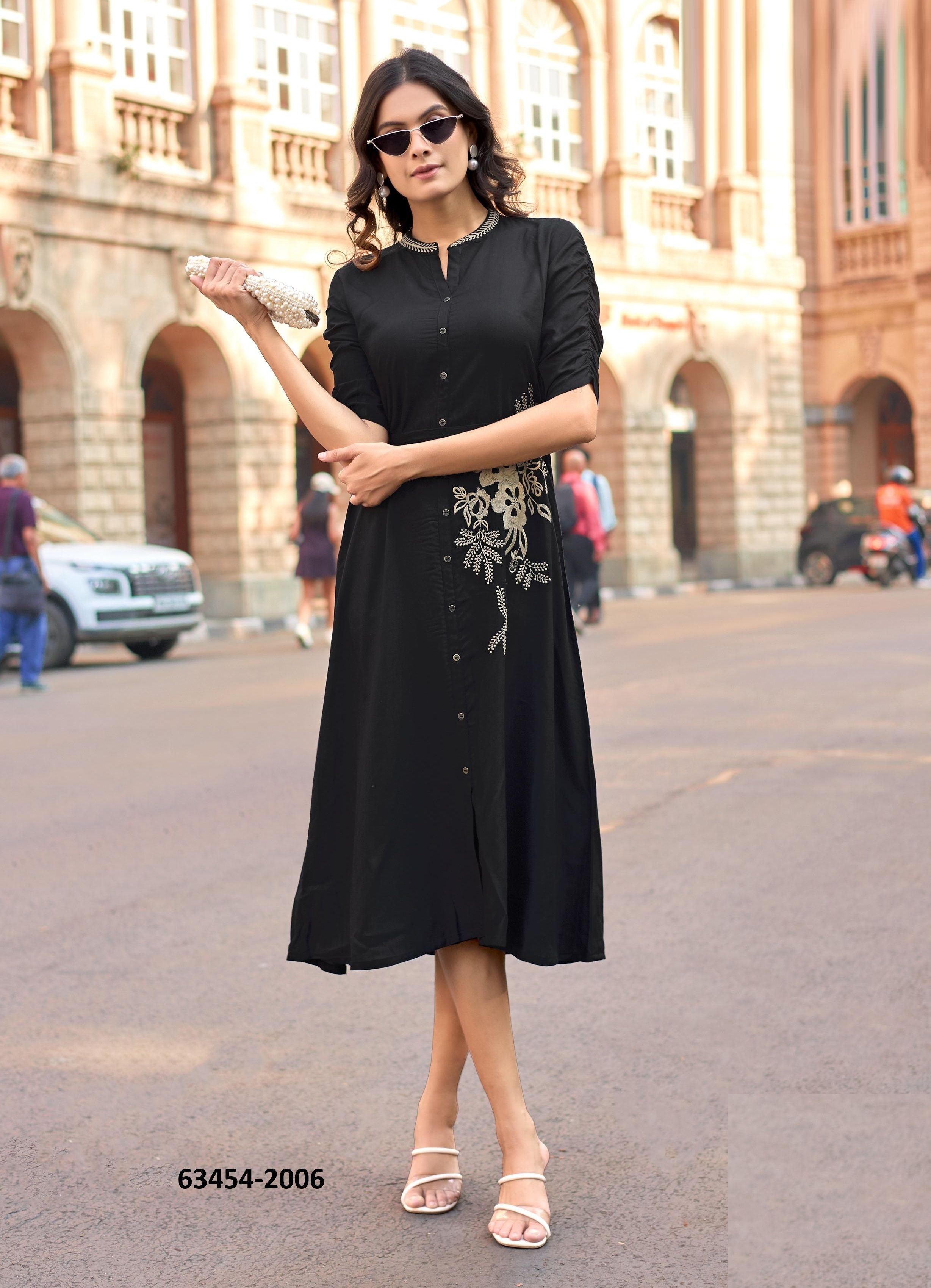 ARICA - Catalog # 63454 (Set of 6 Readymade Women's Kurtis / Tops) by Mittoo
