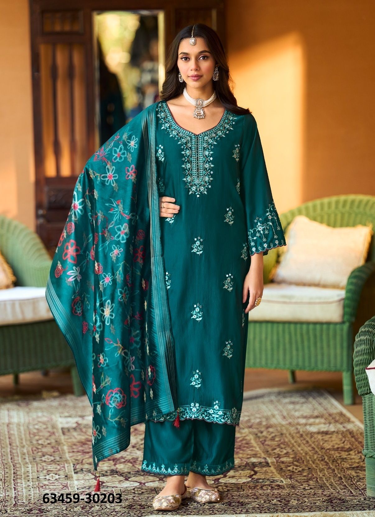 PAHAL - Catalog # 63459 (Set of 4 Readymade Salwar Suits) by Lily & Lali