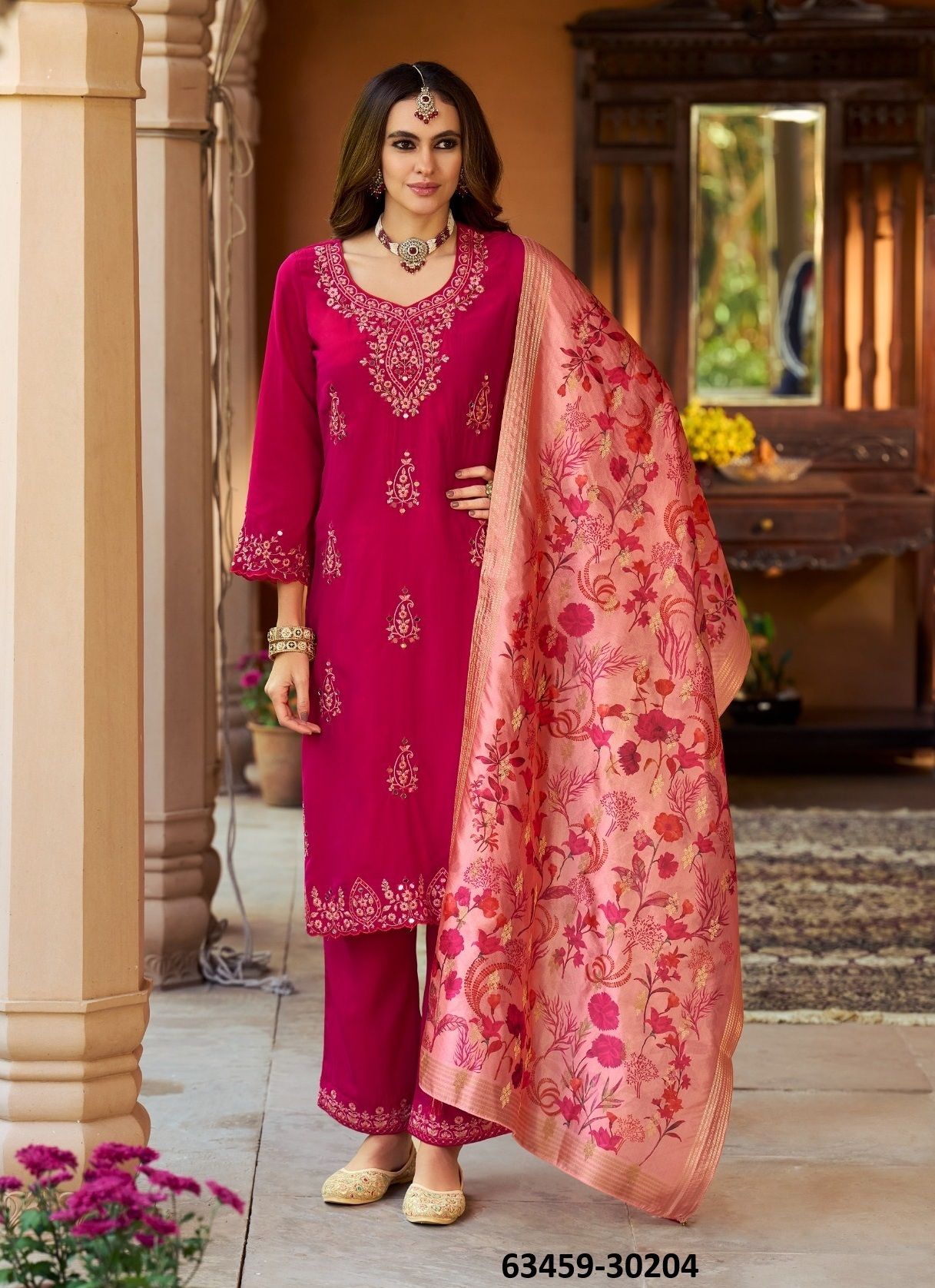 PAHAL - Catalog # 63459 (Set of 4 Readymade Salwar Suits) by Lily & Lali