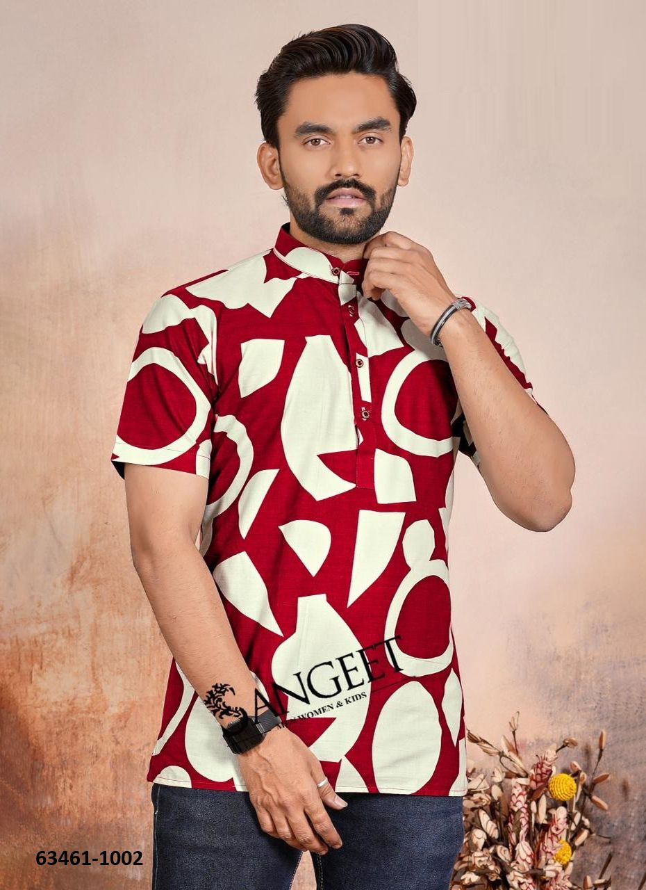 MUMBAI PATTERN PRINTS - Catalog # 63461 (Set of 4 Men's Ethnic Wear) by Sangeet