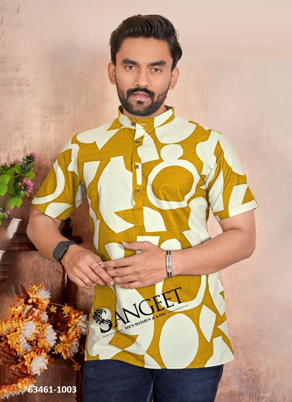 MUMBAI PATTERN PRINTS - Catalog # 63461 (Set of 4 Men's Ethnic Wear) by Sangeet