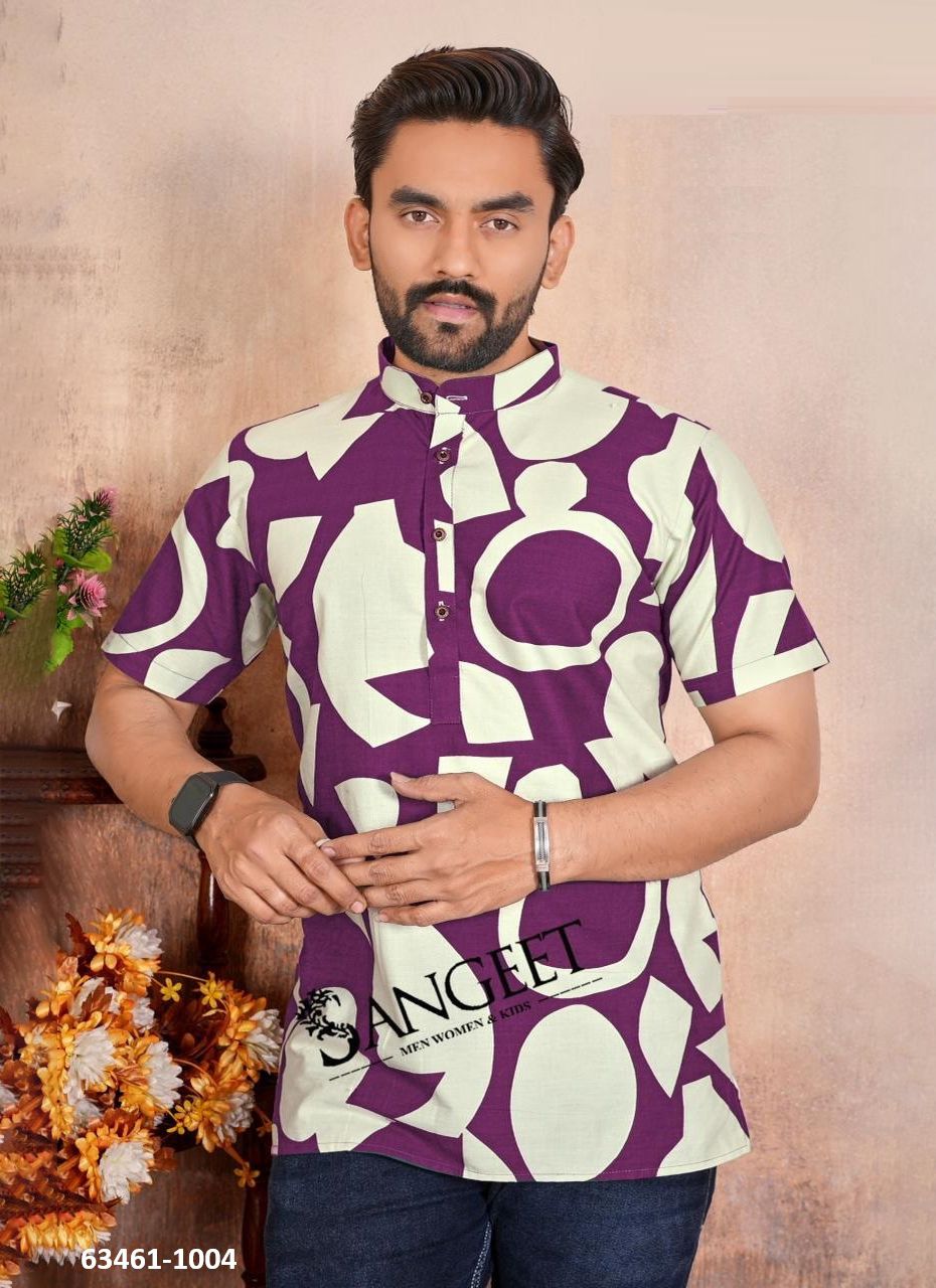 MUMBAI PATTERN PRINTS - Catalog # 63461 (Set of 4 Men's Ethnic Wear) by Sangeet