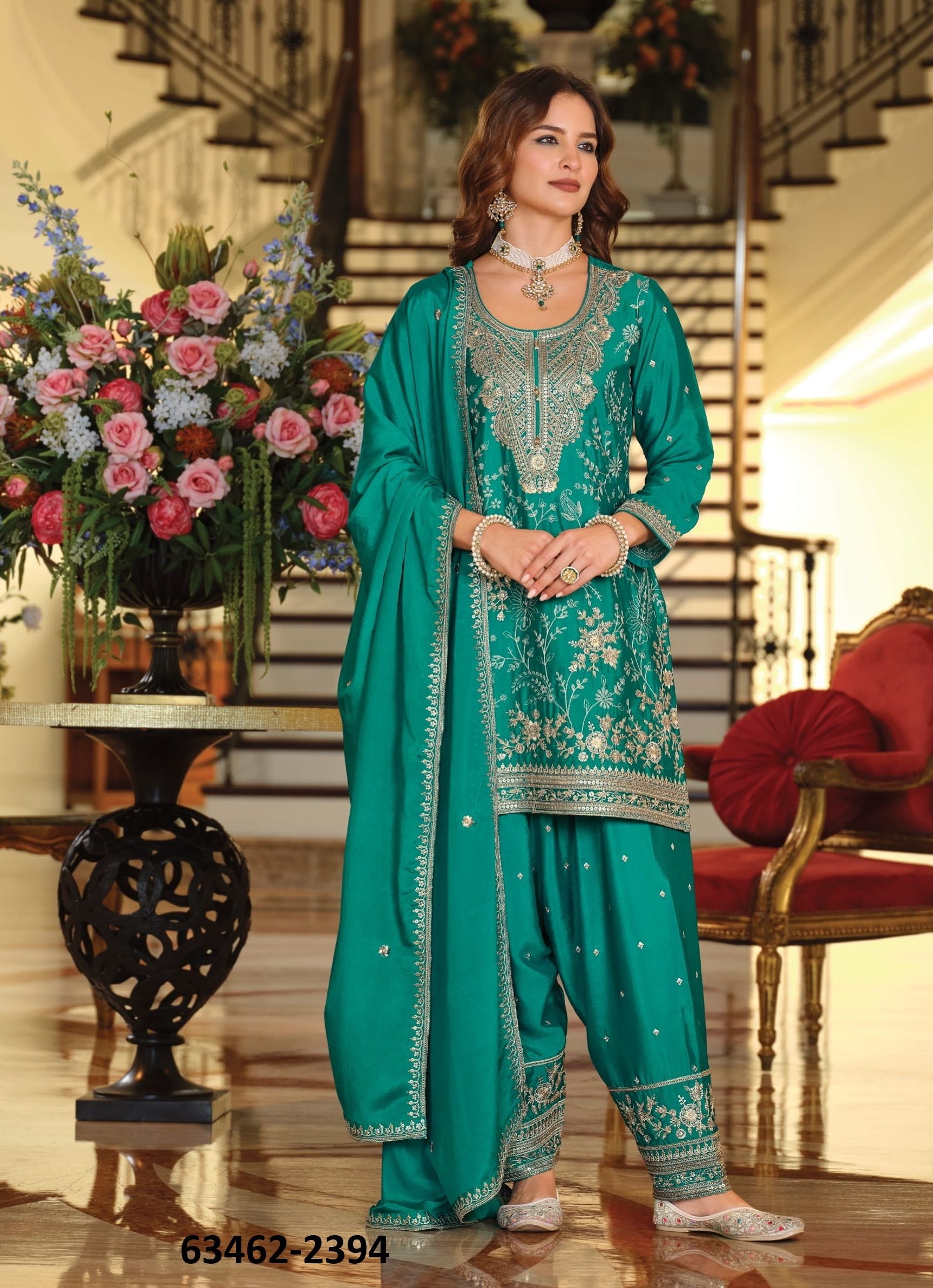 SANDHIYA - Catalog # 63462 (Set of 3 Readymade Salwar Suits) by Eba Lifestyle