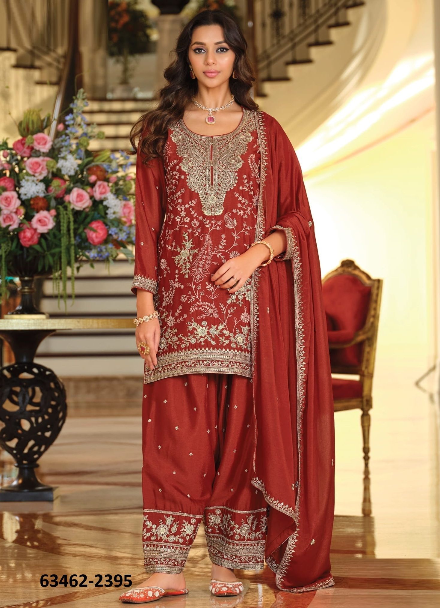 SANDHIYA - Catalog # 63462 (Set of 3 Readymade Salwar Suits) by Eba Lifestyle