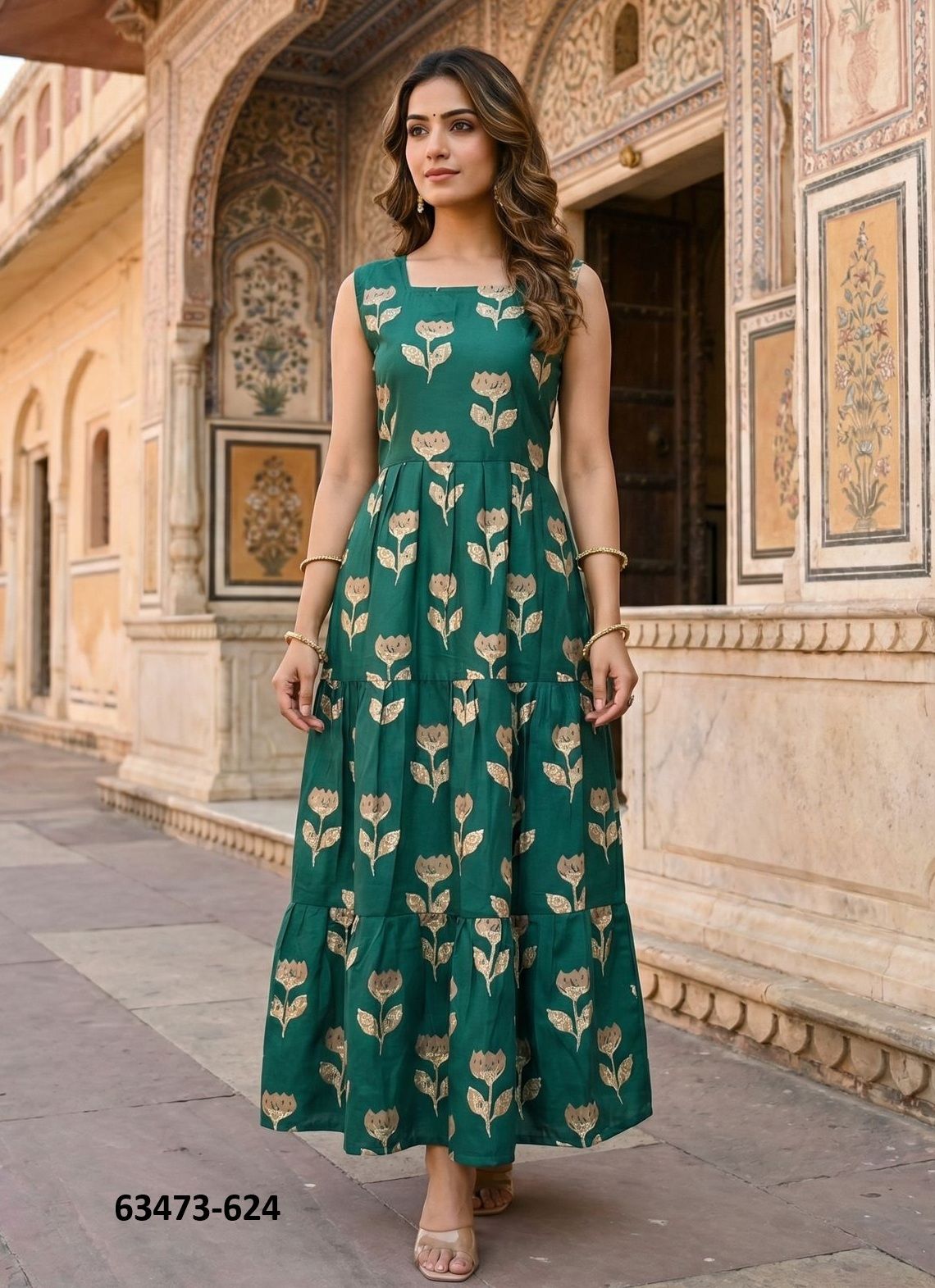 FLORAL ANARKALIS - Catalog # 63473 (Set of 6 Readymade Women's Kurtis / Tops) by Blue Hills FLORAL ANARKALIS - Catalog # 63473 (Set of 6 Readymade Women's Kurtis / Tops) by Blue Hills