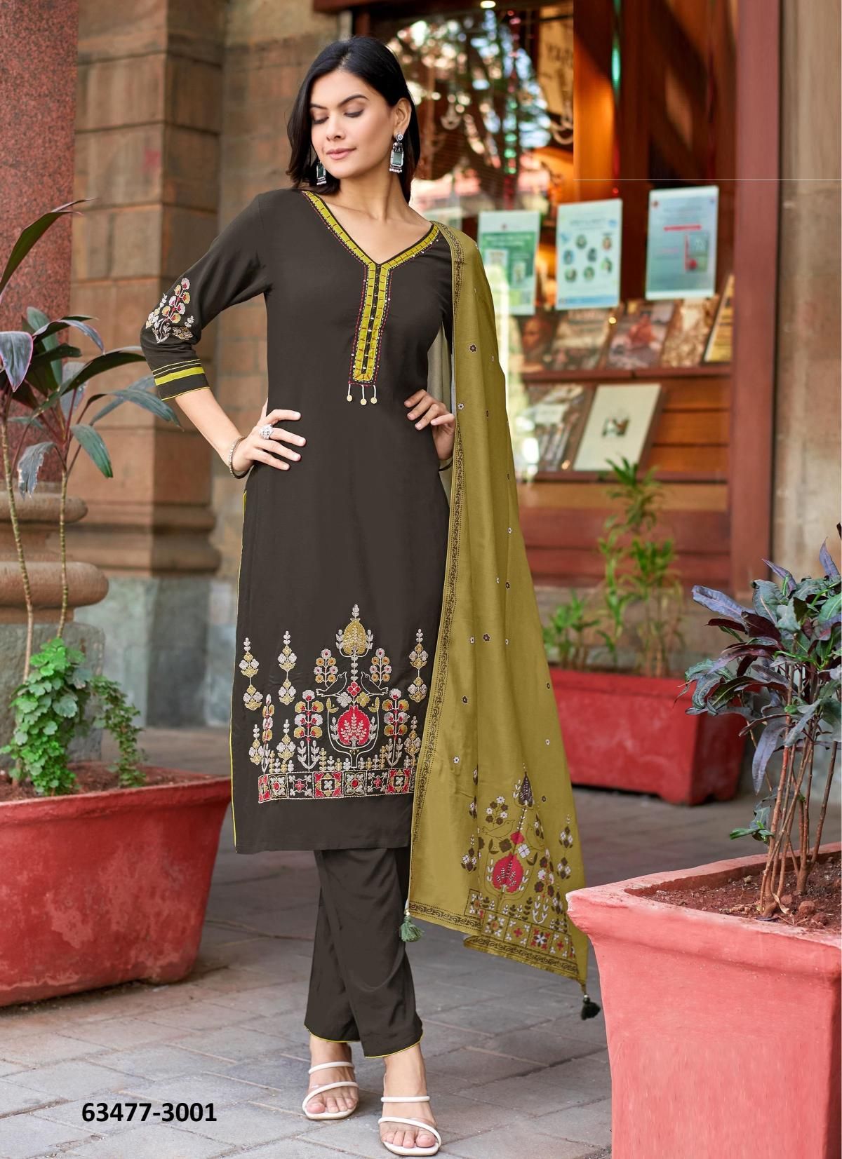 KALAMAY - Catalog # 63477 (Set of 6 Readymade Salwar Suits) by Mittoo KALAMAY - Catalog # 63477 (Set of 6 Readymade Salwar Suits) by Mittoo