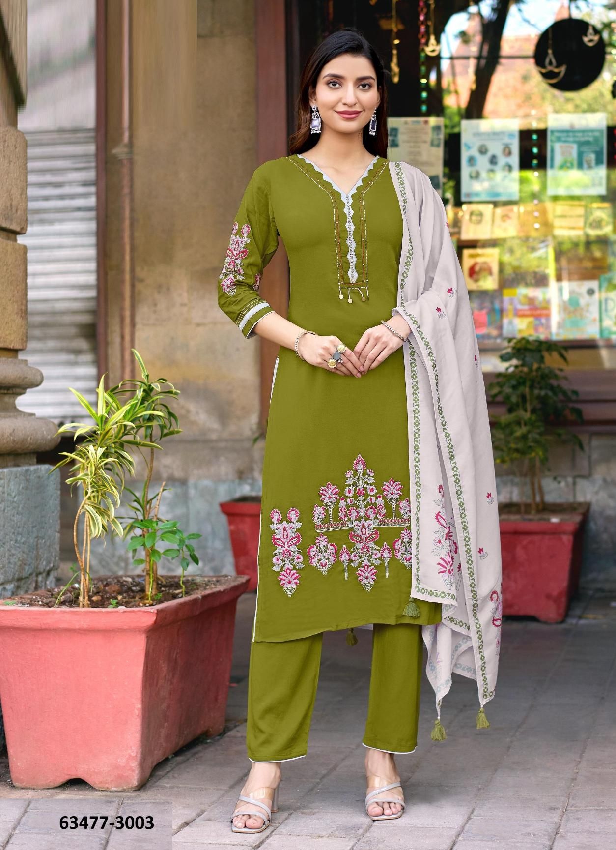 KALAMAY - Catalog # 63477 (Set of 6 Readymade Salwar Suits) by Mittoo KALAMAY - Catalog # 63477 (Set of 6 Readymade Salwar Suits) by Mittoo