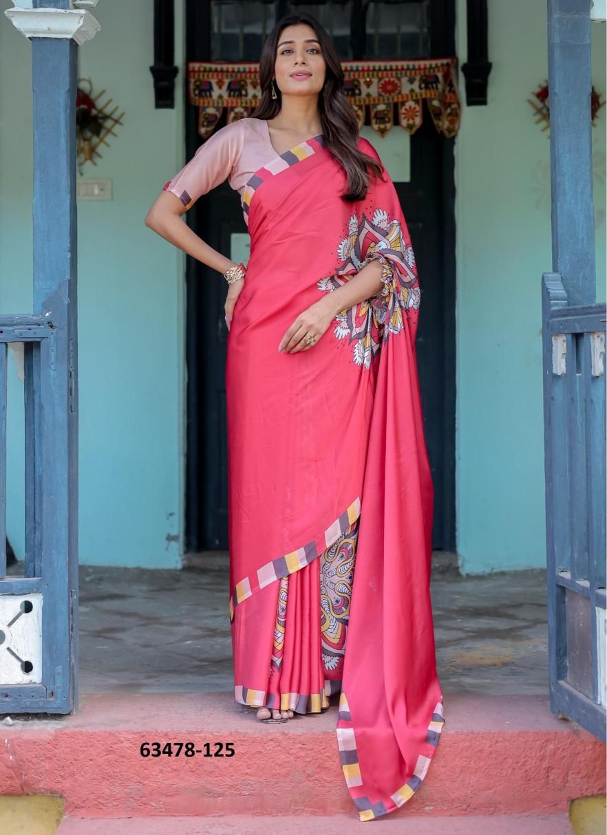 SATIN GEORGETTE 121 - Catalog # 63478 (Set of 26 Sarees) by Semad Styles