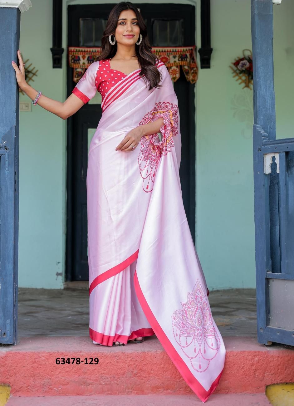 SATIN GEORGETTE 121 - Catalog # 63478 (Set of 26 Sarees) by Semad Styles