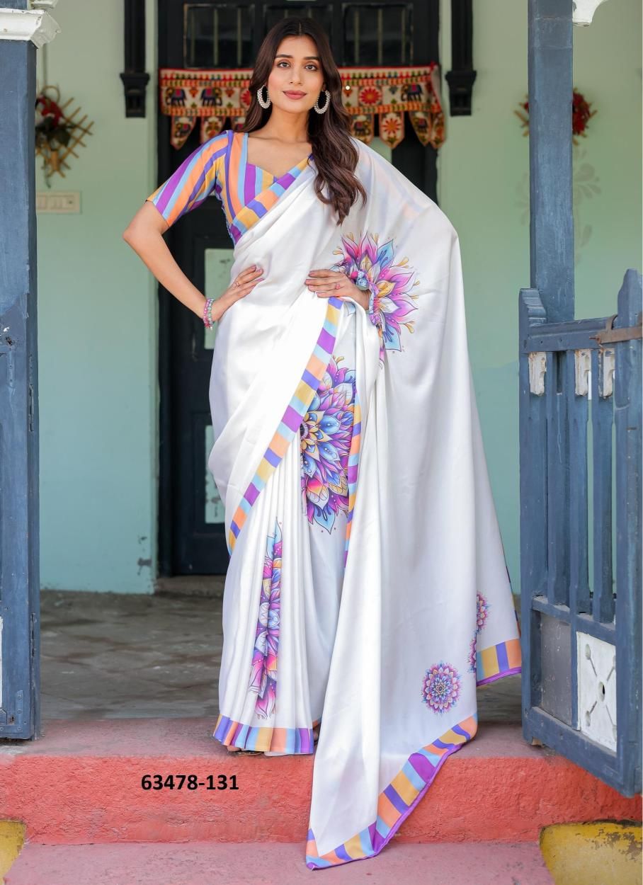 SATIN GEORGETTE 121 - Catalog # 63478 (Set of 26 Sarees) by Semad Styles