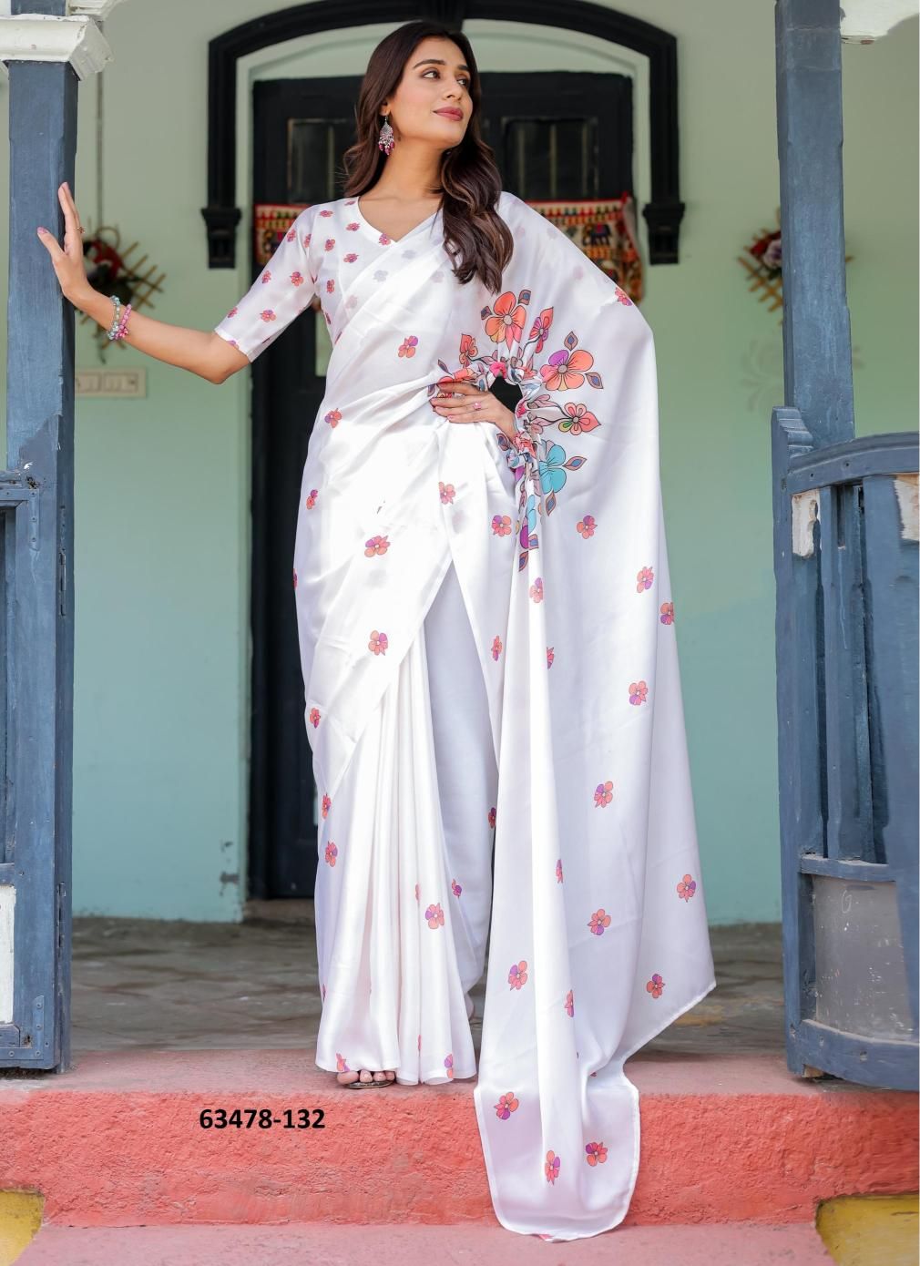 SATIN GEORGETTE 121 - Catalog # 63478 (Set of 26 Sarees) by Semad Styles