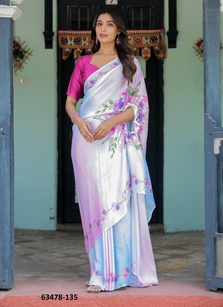SATIN GEORGETTE 121 - Catalog # 63478 (Set of 26 Sarees) by Semad Styles