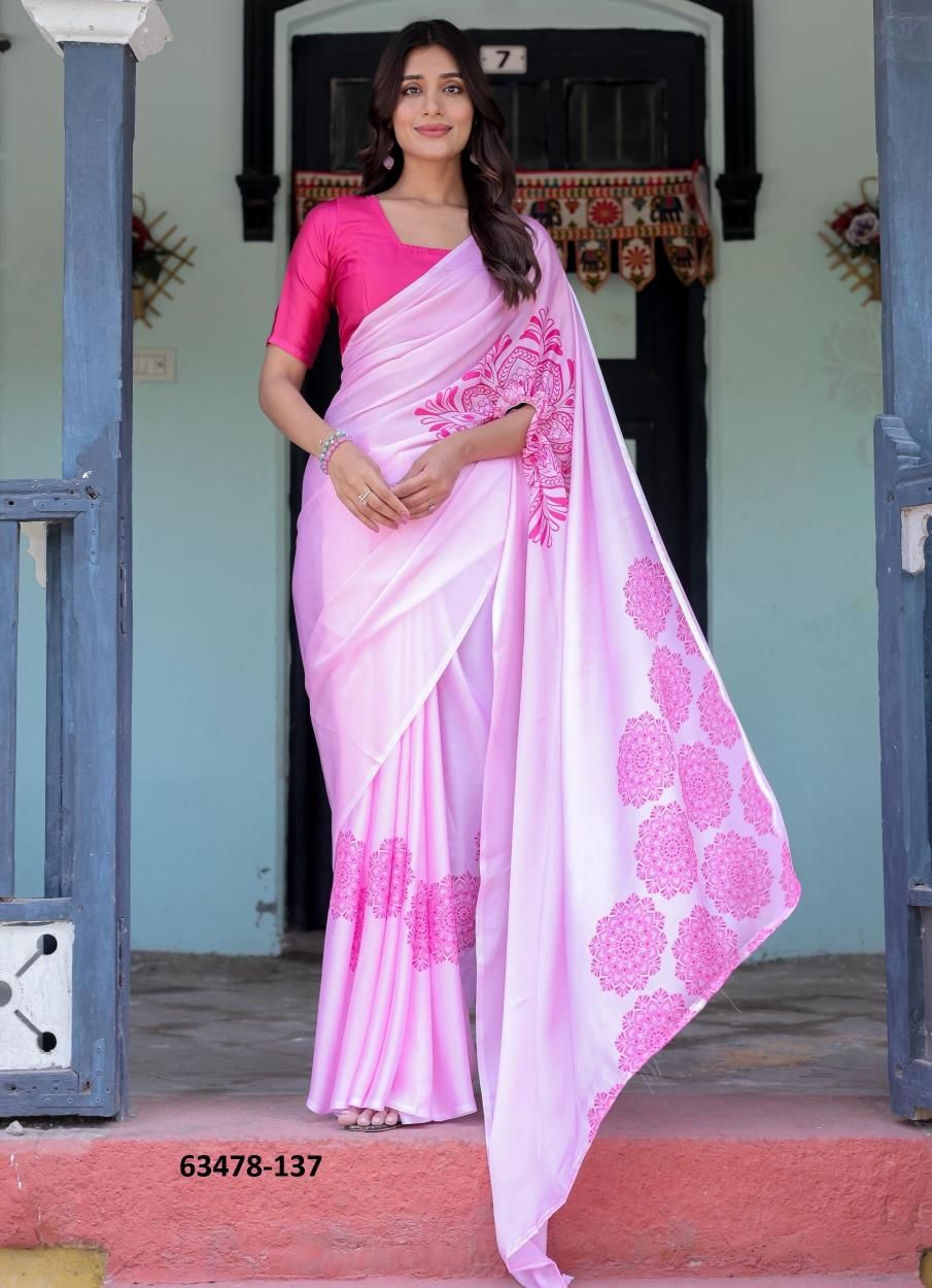 SATIN GEORGETTE 121 - Catalog # 63478 (Set of 26 Sarees) by Semad Styles