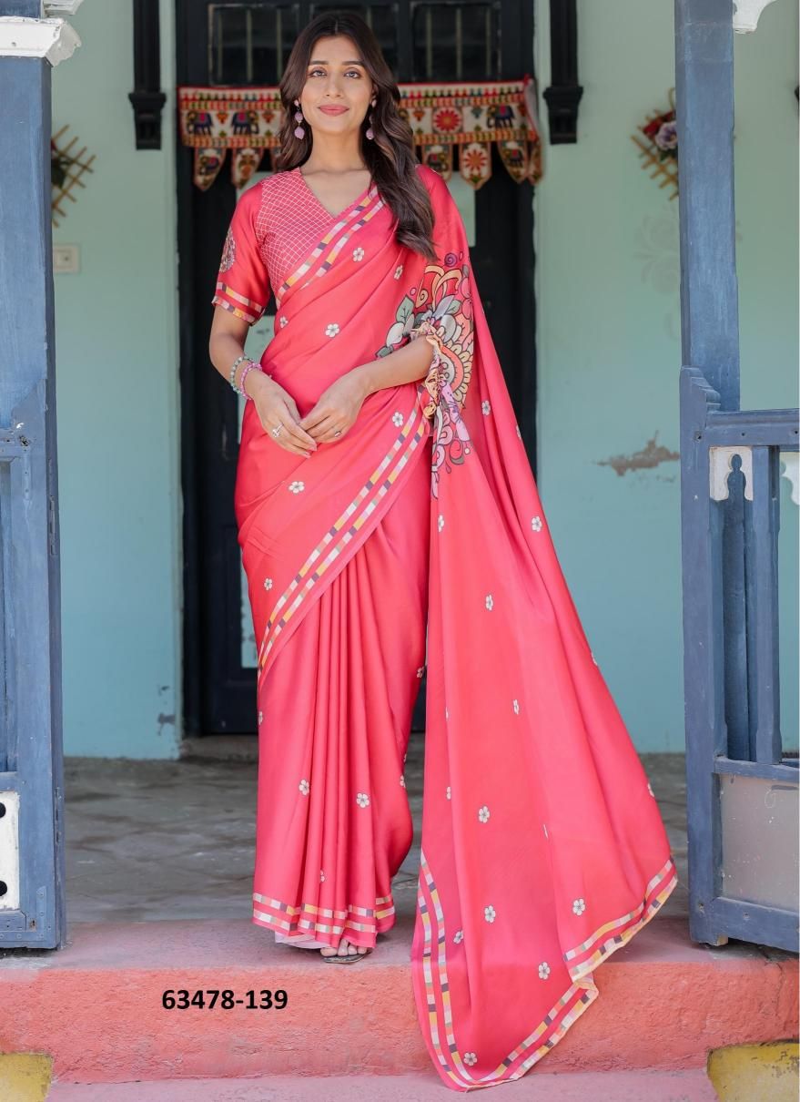 SATIN GEORGETTE 121 - Catalog # 63478 (Set of 26 Sarees) by Semad Styles