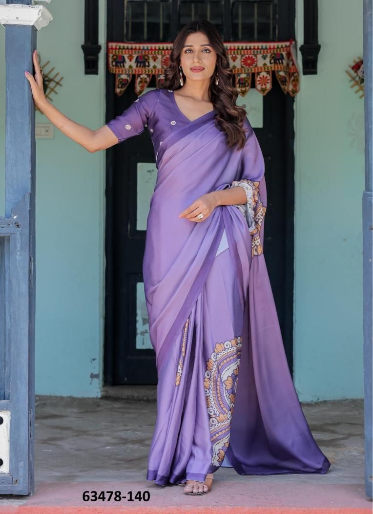 SATIN GEORGETTE 121 - Catalog # 63478 (Set of 26 Sarees) by Semad Styles