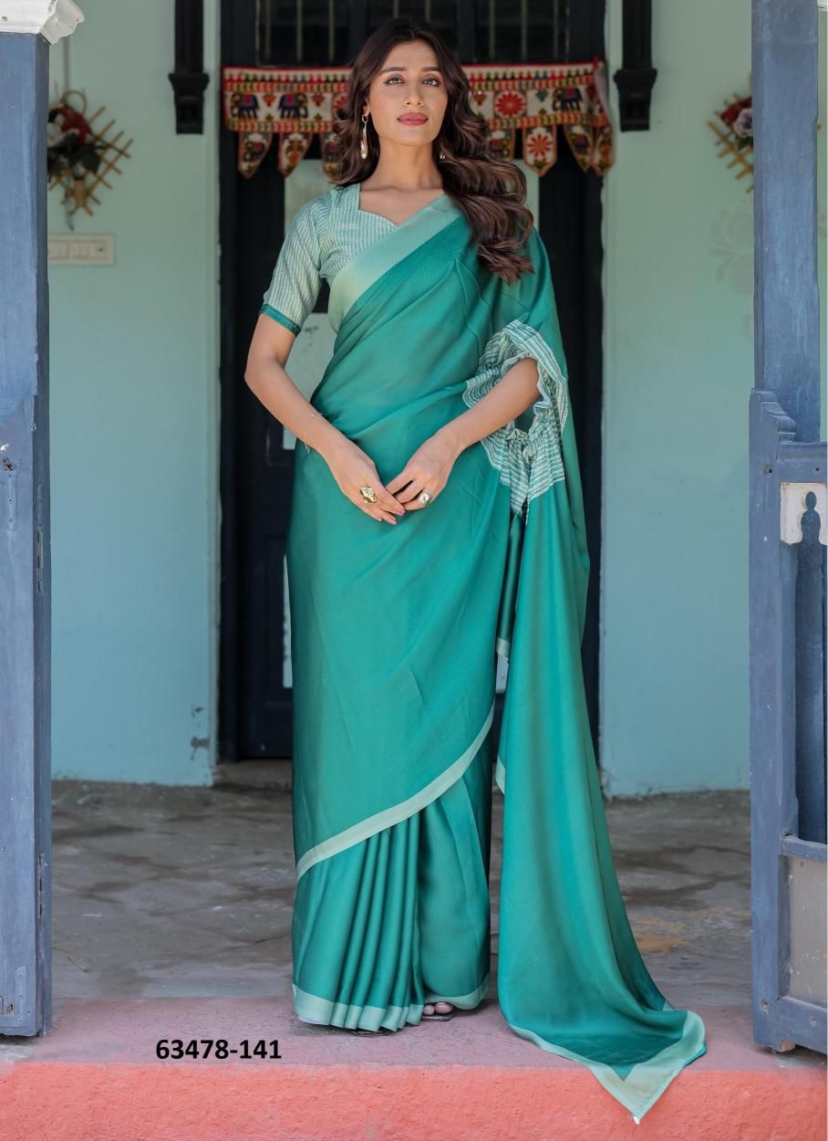 SATIN GEORGETTE 121 - Catalog # 63478 (Set of 26 Sarees) by Semad Styles