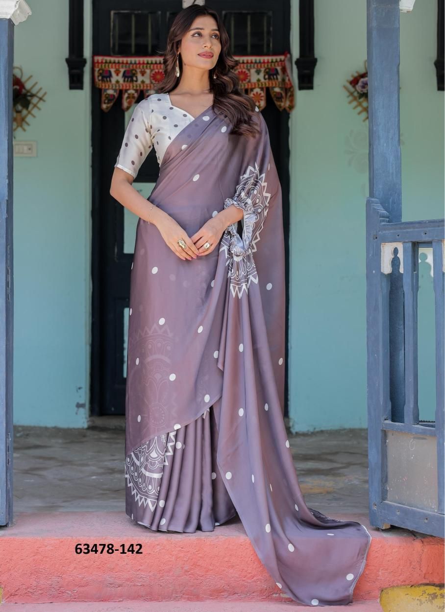 SATIN GEORGETTE 121 - Catalog # 63478 (Set of 26 Sarees) by Semad Styles