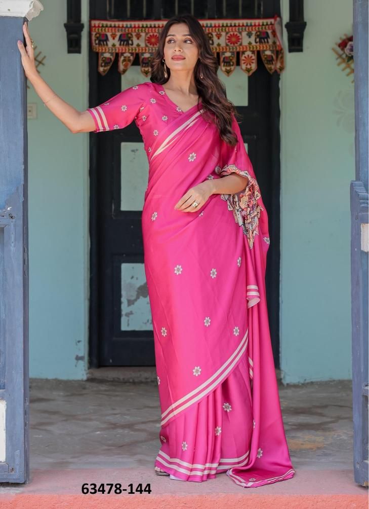 SATIN GEORGETTE 121 - Catalog # 63478 (Set of 26 Sarees) by Semad Styles
