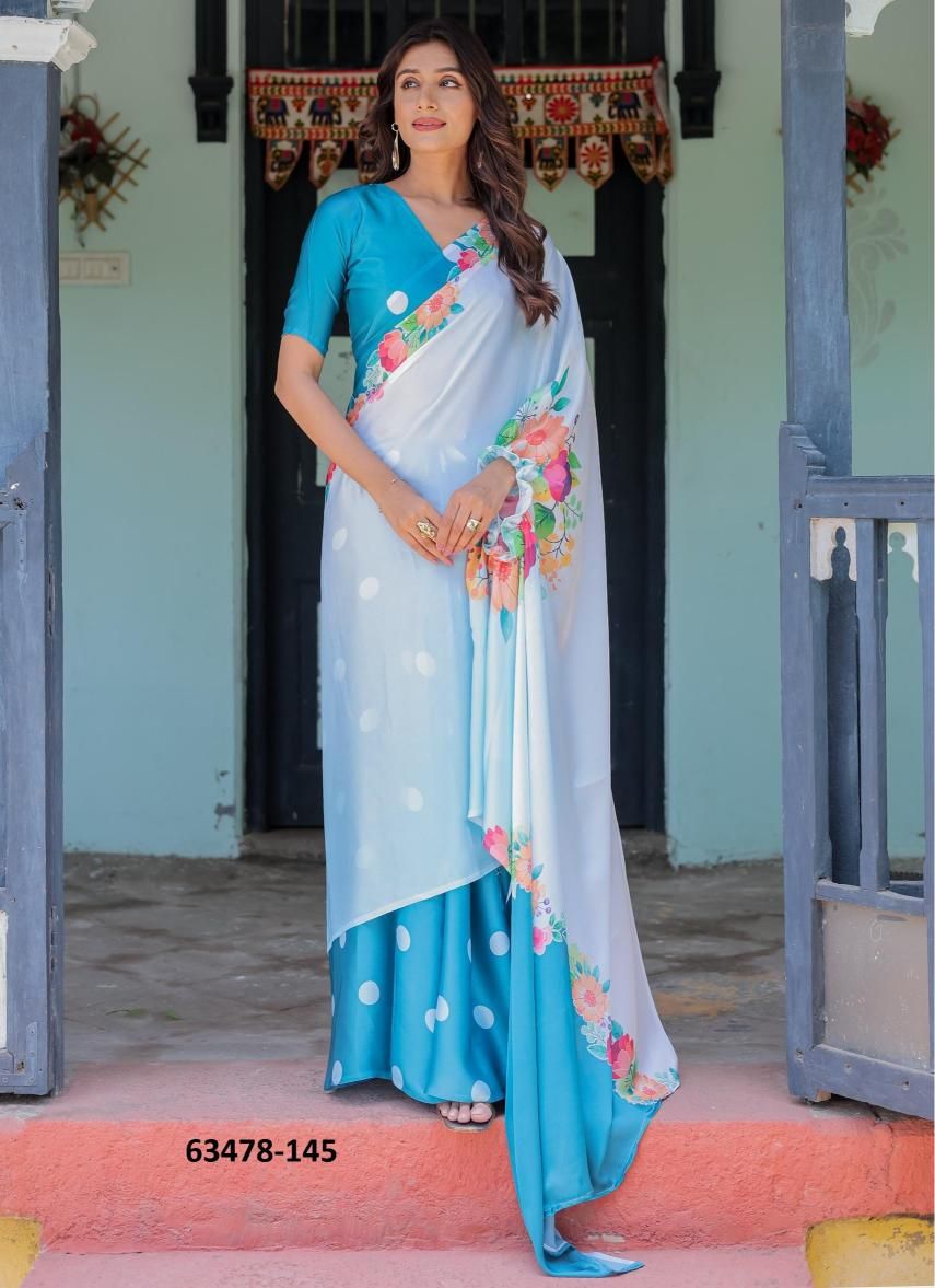 SATIN GEORGETTE 121 - Catalog # 63478 (Set of 26 Sarees) by Semad Styles