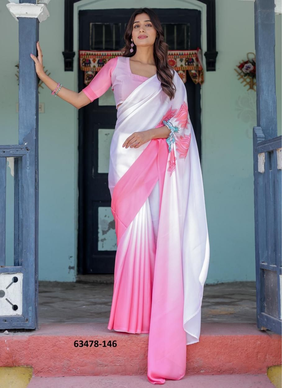 SATIN GEORGETTE 121 - Catalog # 63478 (Set of 26 Sarees) by Semad Styles