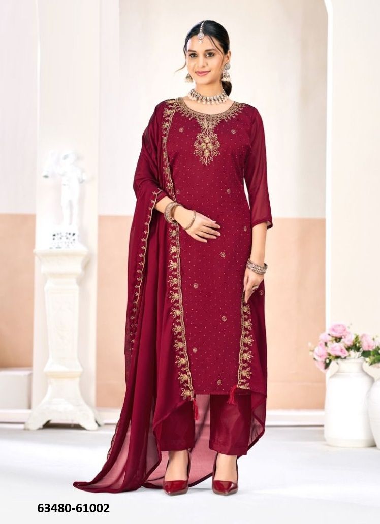 GULMA - Catalog # 63480 (Set of 12 Readymade Salwar Suits) by Amdavadi Fashion