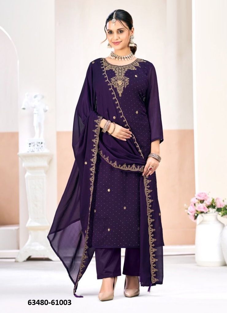 GULMA - Catalog # 63480 (Set of 12 Readymade Salwar Suits) by Amdavadi Fashion