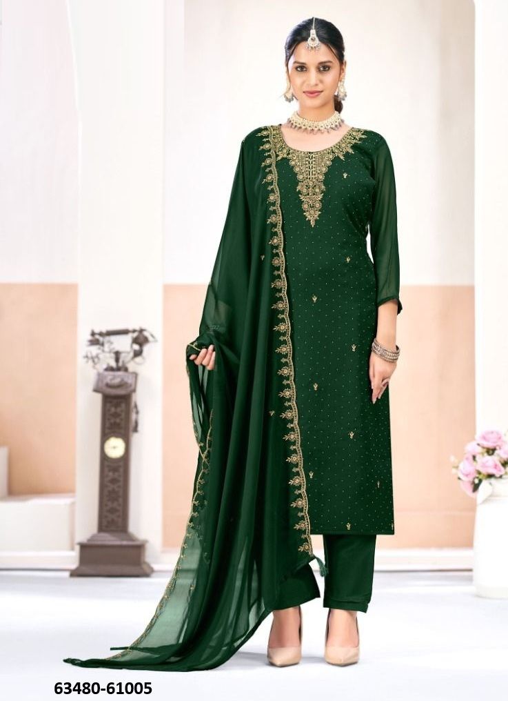GULMA - Catalog # 63480 (Set of 12 Readymade Salwar Suits) by Amdavadi Fashion