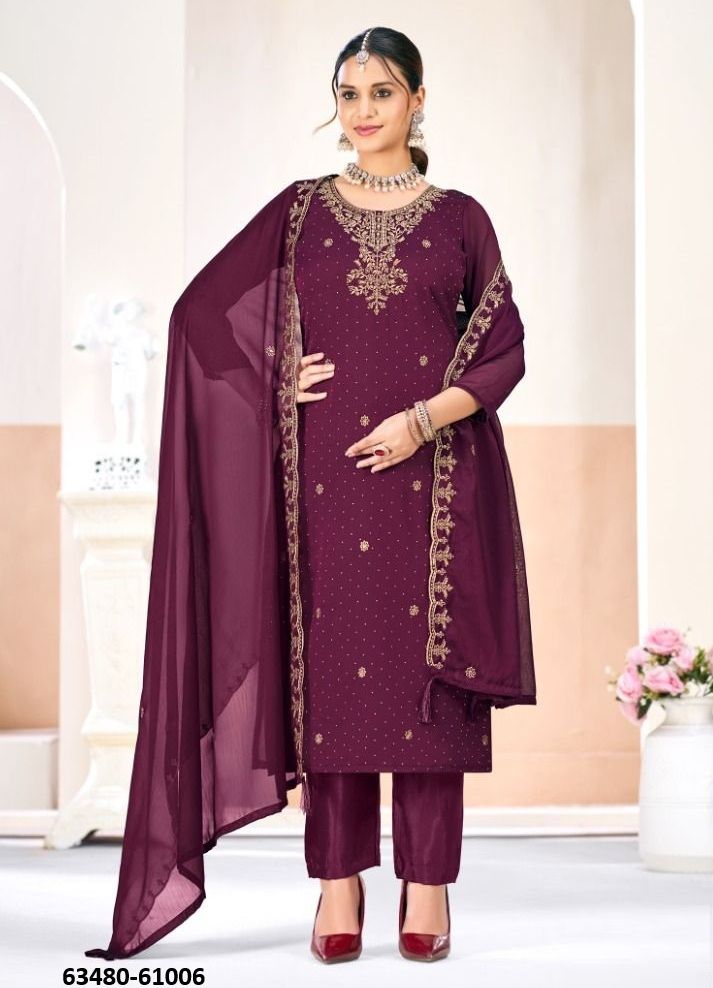 GULMA - Catalog # 63480 (Set of 12 Readymade Salwar Suits) by Amdavadi Fashion