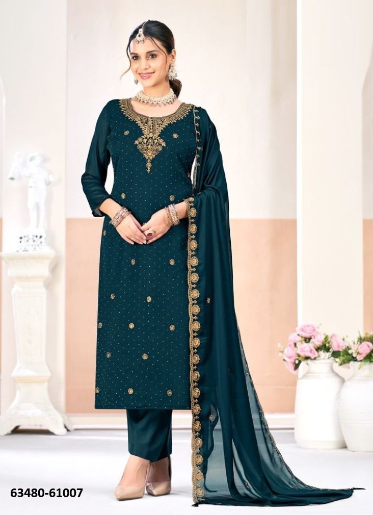 GULMA - Catalog # 63480 (Set of 12 Readymade Salwar Suits) by Amdavadi Fashion