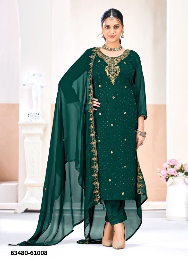GULMA - Catalog # 63480 (Set of 12 Readymade Salwar Suits) by Amdavadi Fashion