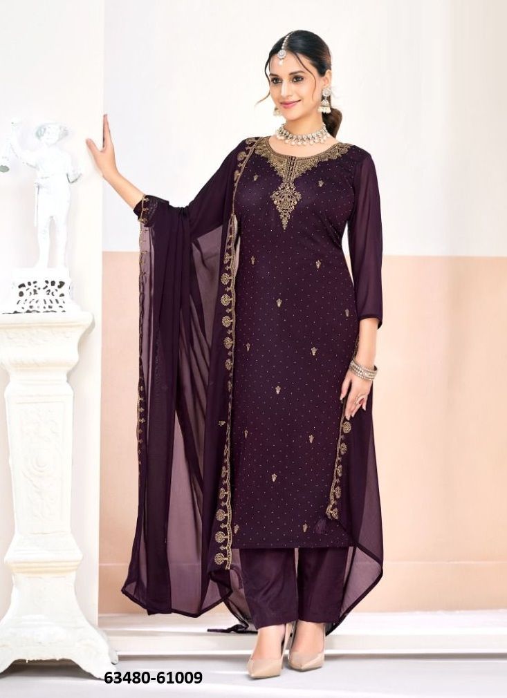 GULMA - Catalog # 63480 (Set of 12 Readymade Salwar Suits) by Amdavadi Fashion