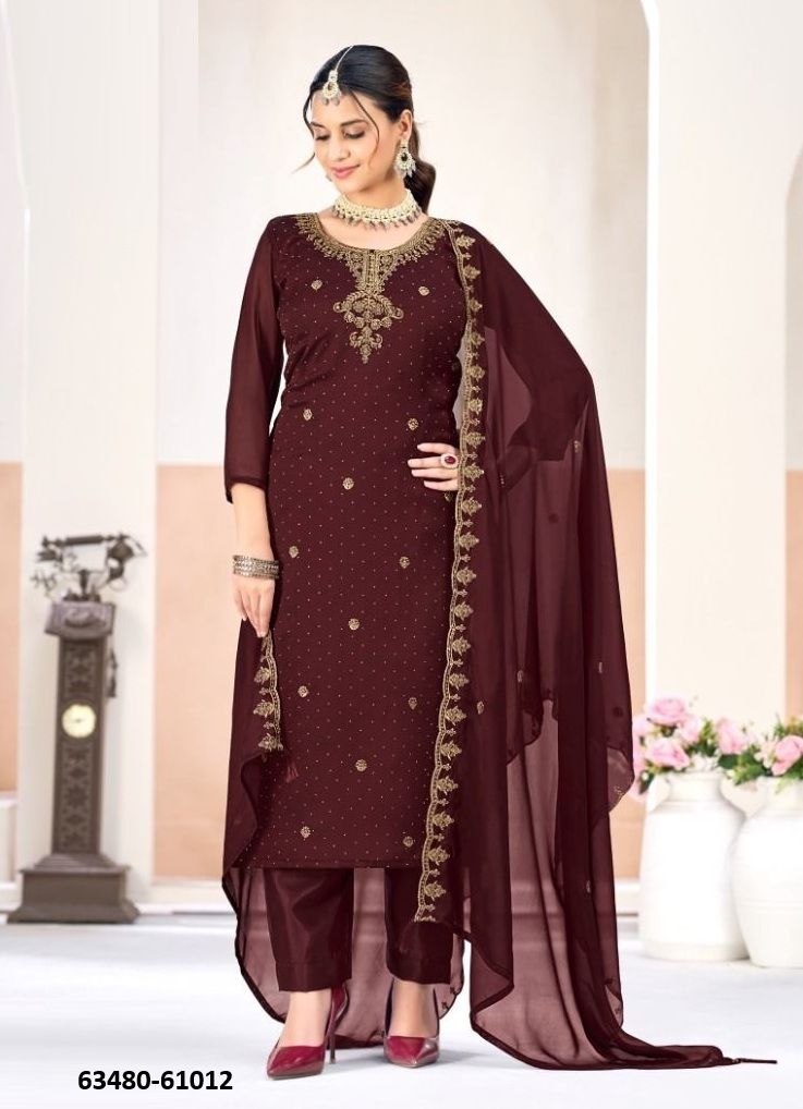GULMA - Catalog # 63480 (Set of 12 Readymade Salwar Suits) by Amdavadi Fashion