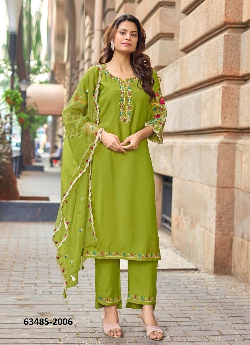 RANGMAHAL - Catalog # 63485 (Set of 6 Readymade Salwar Suits) by Mittoo