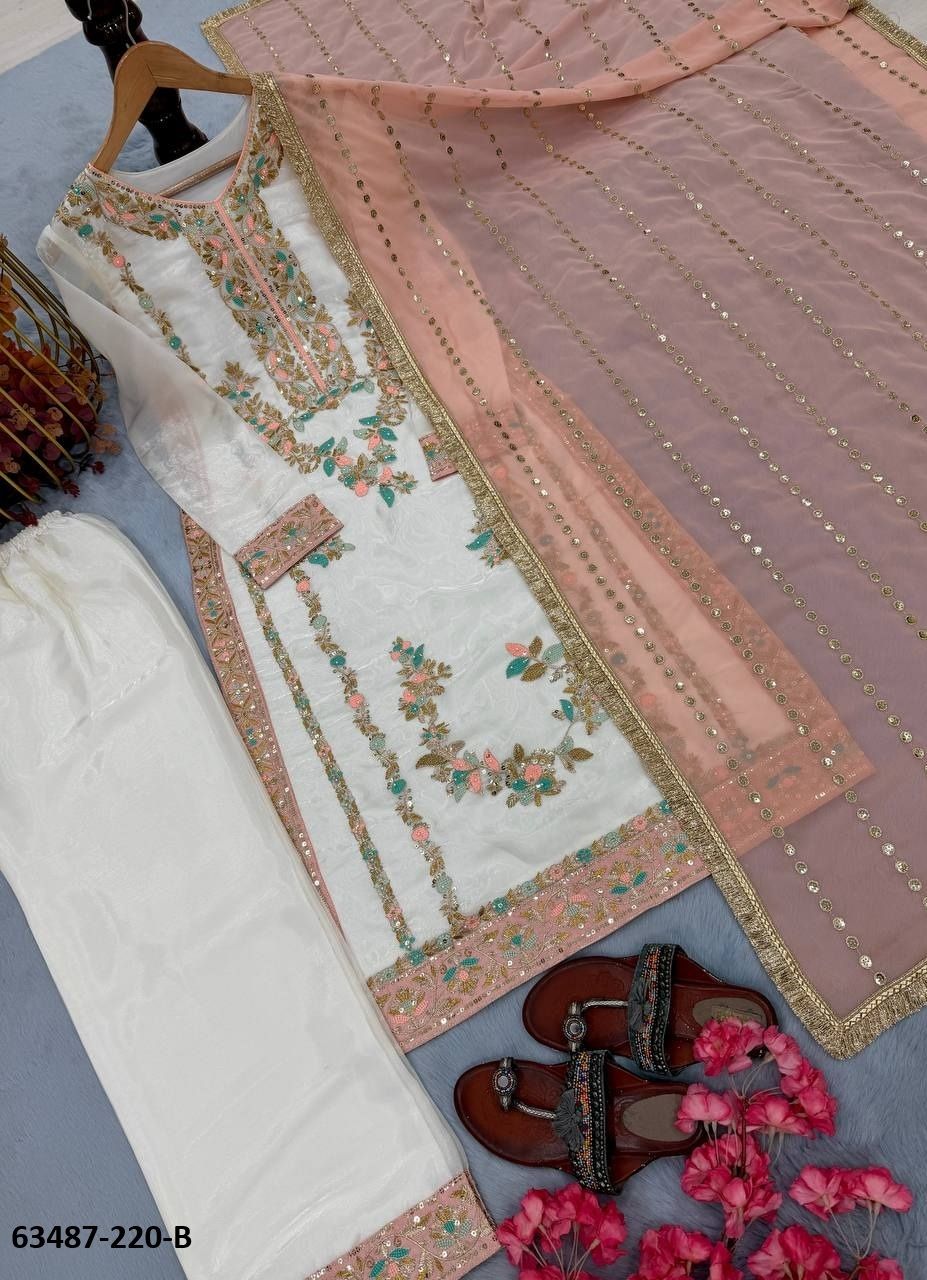 SERIES 220 - Catalog # 63487 (Set of 4 Readymade Salwar Suits) by Amdavadi Fashion