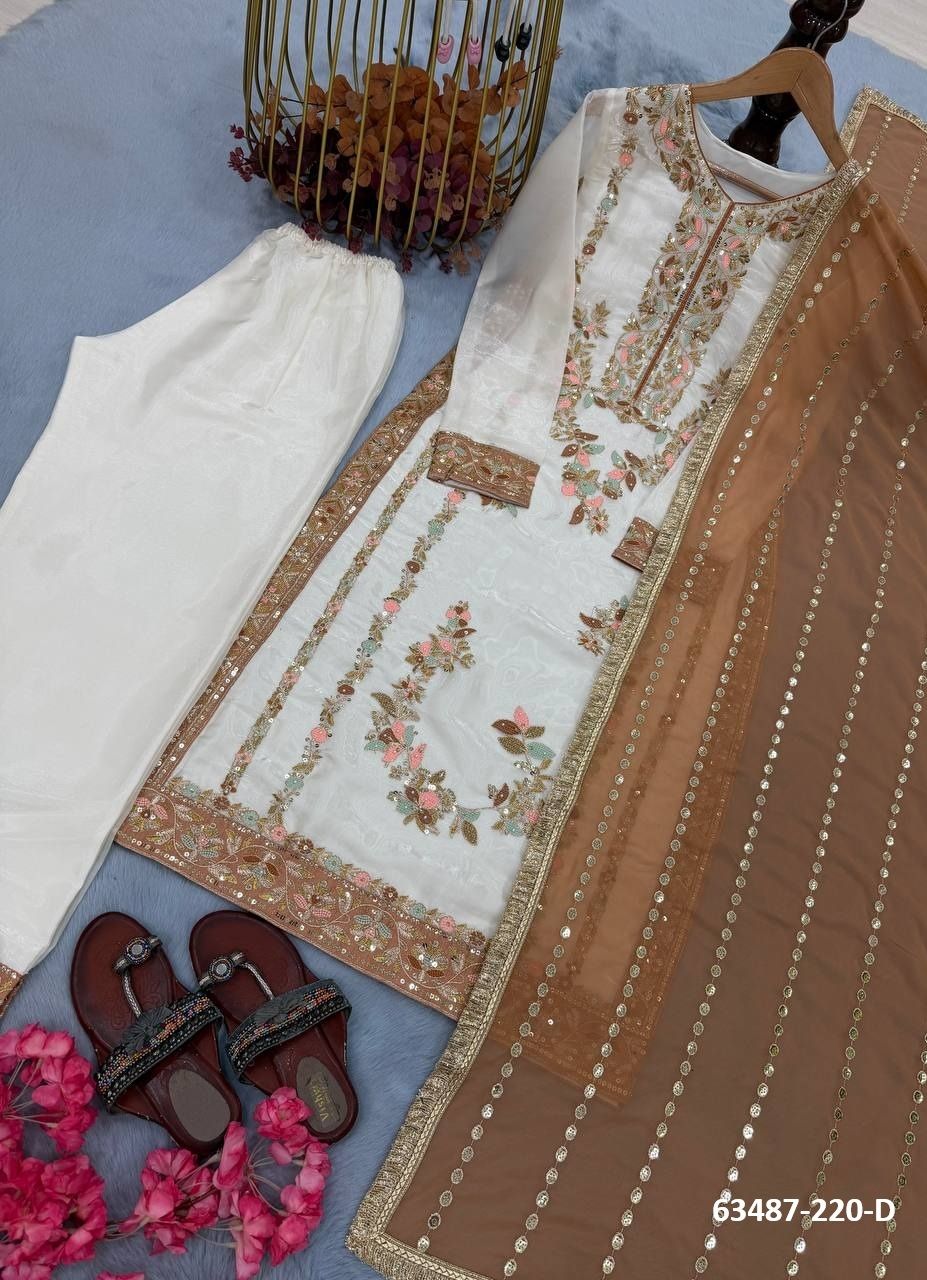 SERIES 220 - Catalog # 63487 (Set of 4 Readymade Salwar Suits) by Amdavadi Fashion