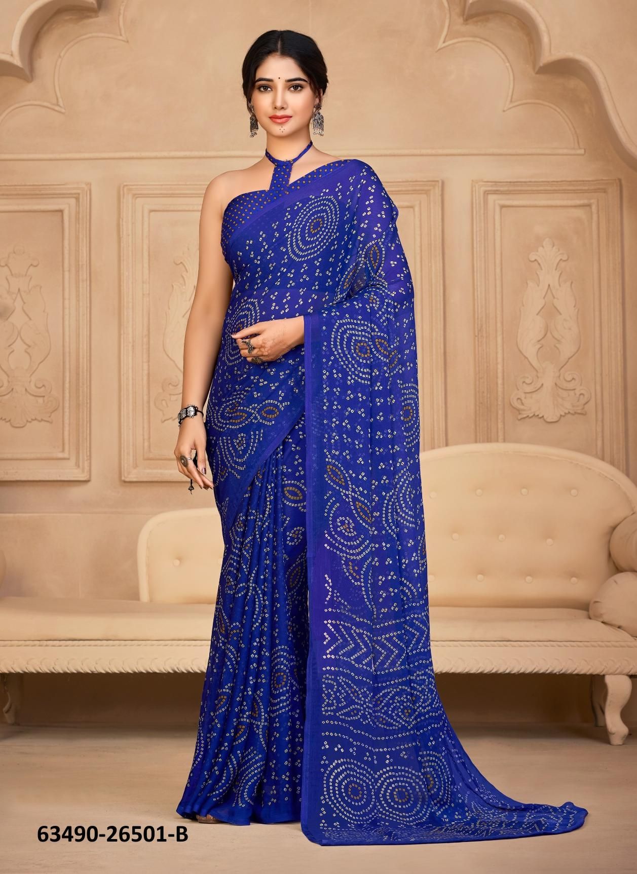 STAR CHIFFON 134 - Catalog # 63490 (Set of 12 Sarees) by Ruchi Sarees