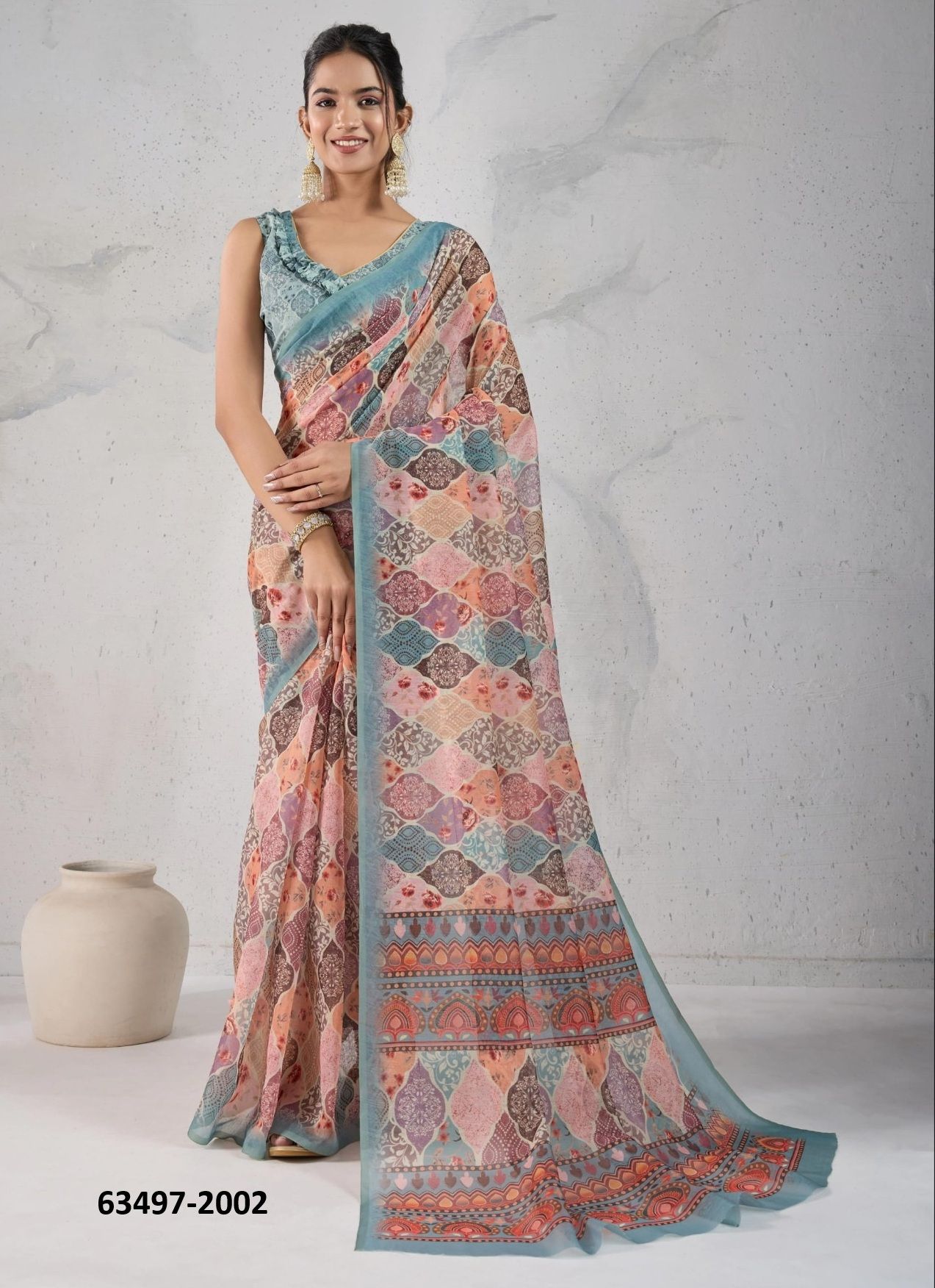 RADHA 2 - Catalog # 63497 (Set of 9 Sarees) by Desi Muse