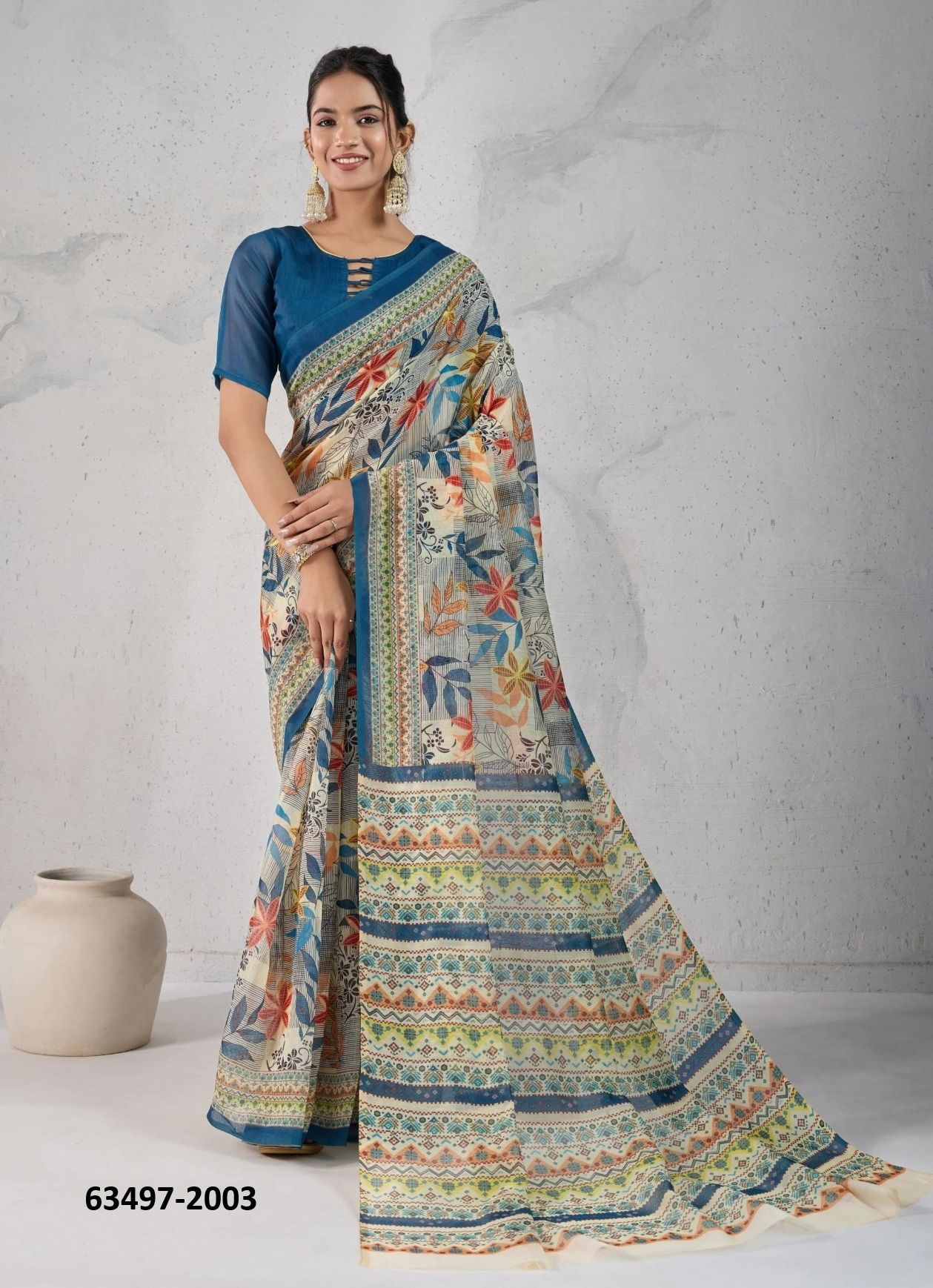 RADHA 2 - Catalog # 63497 (Set of 9 Sarees) by Desi Muse
