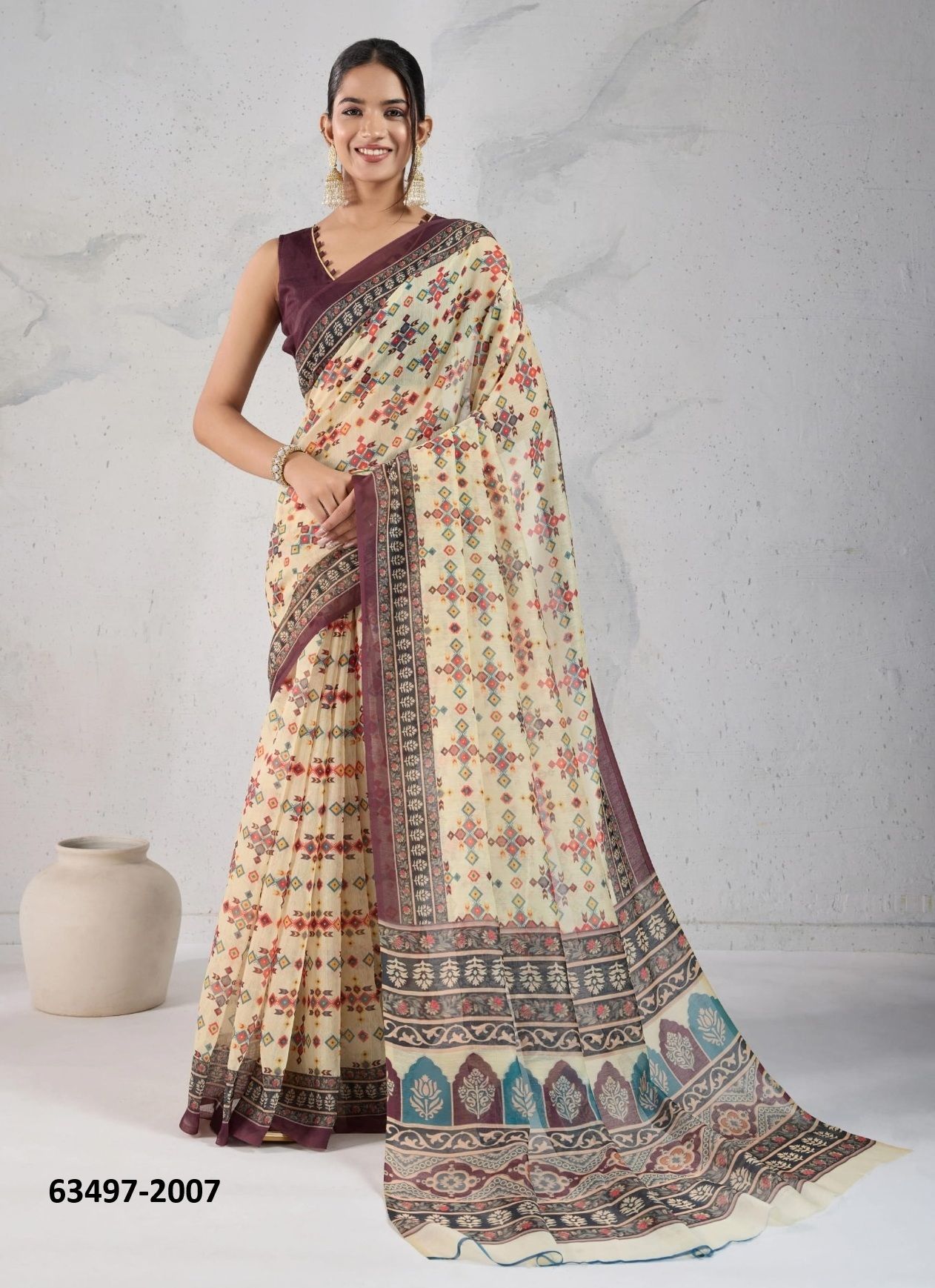 RADHA 2 - Catalog # 63497 (Set of 9 Sarees) by Desi Muse