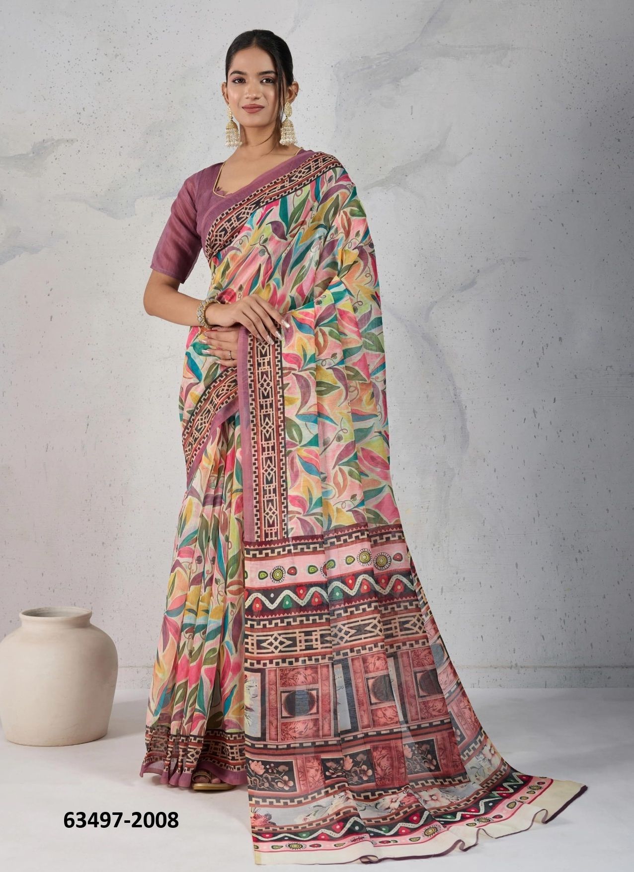 RADHA 2 - Catalog # 63497 (Set of 9 Sarees) by Desi Muse