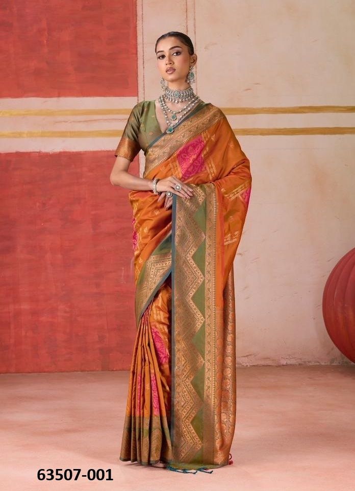 POCHAMPALLY SILK - Catalog # 63507 (Set of 6 Sarees) by Rajtex Fabrics POCHAMPALLY SILK - Catalog # 63507 (Set of 6 Sarees) by Rajtex Fabrics