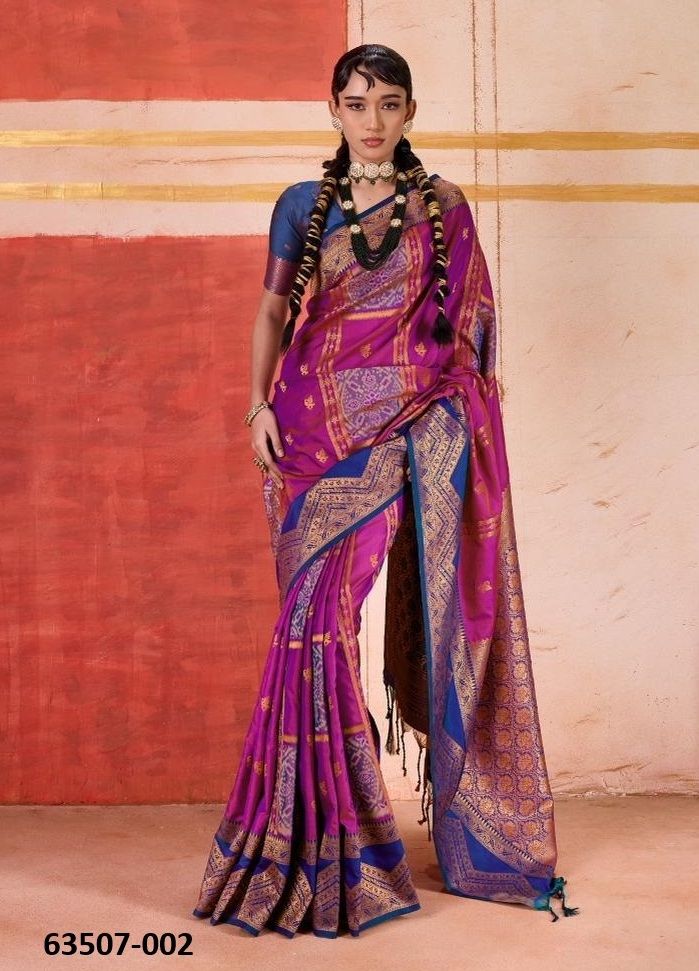 POCHAMPALLY SILK - Catalog # 63507 (Set of 6 Sarees) by Rajtex Fabrics POCHAMPALLY SILK - Catalog # 63507 (Set of 6 Sarees) by Rajtex Fabrics