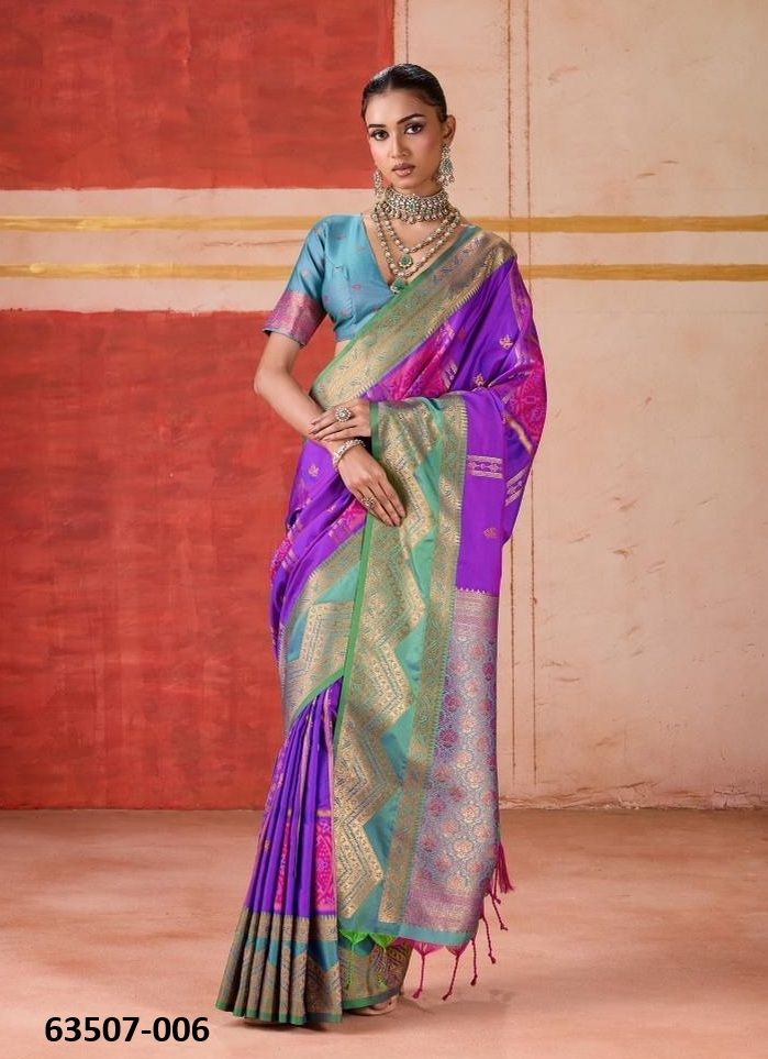 POCHAMPALLY SILK - Catalog # 63507 (Set of 6 Sarees) by Rajtex Fabrics POCHAMPALLY SILK - Catalog # 63507 (Set of 6 Sarees) by Rajtex Fabrics